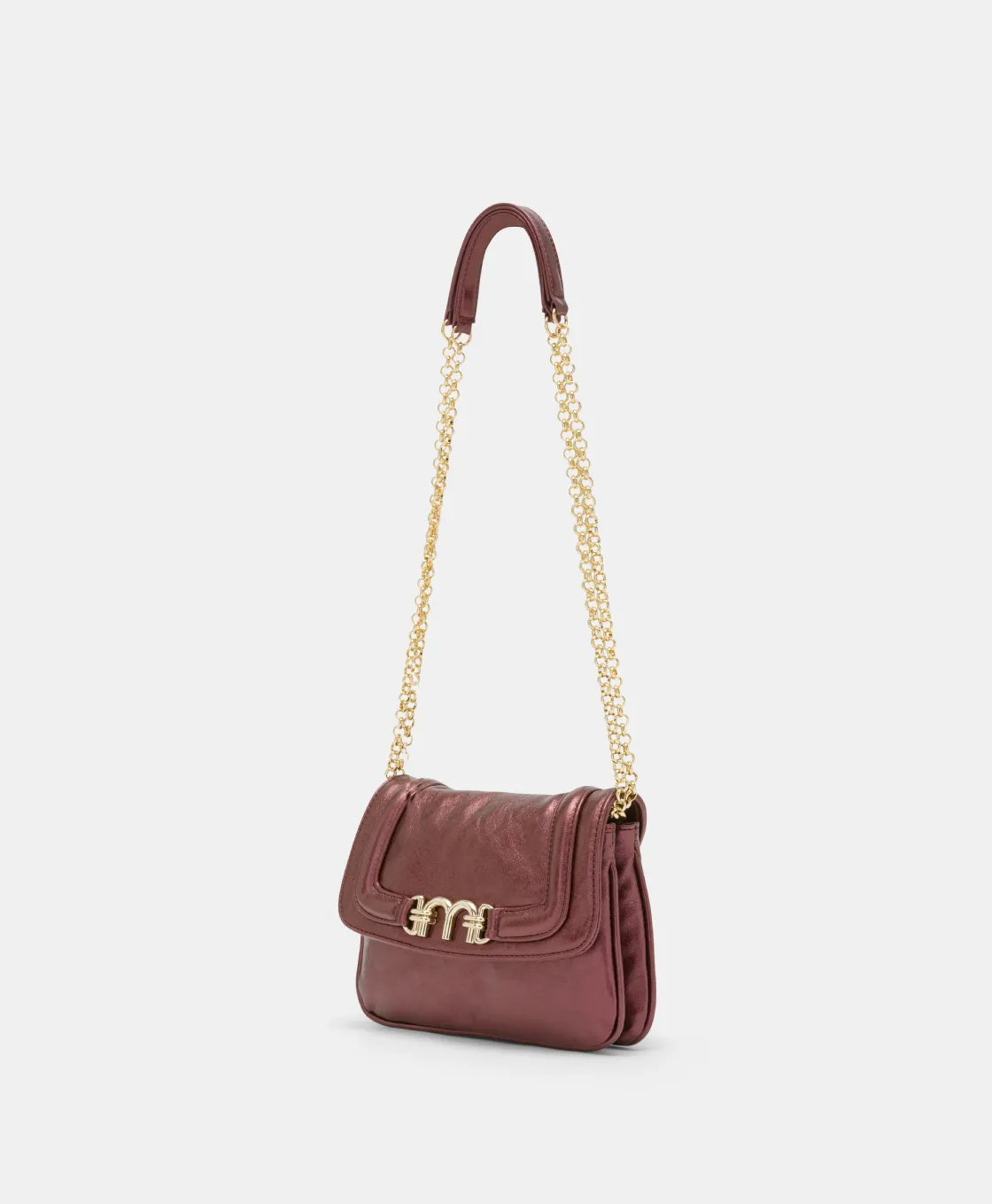 Momoni Sacs Et Pochettes*SAC MIMI' FLORE EN ÉCO-CUIR LAMINÉ - MOÛT DE RAISIN MoûtdeRaisin