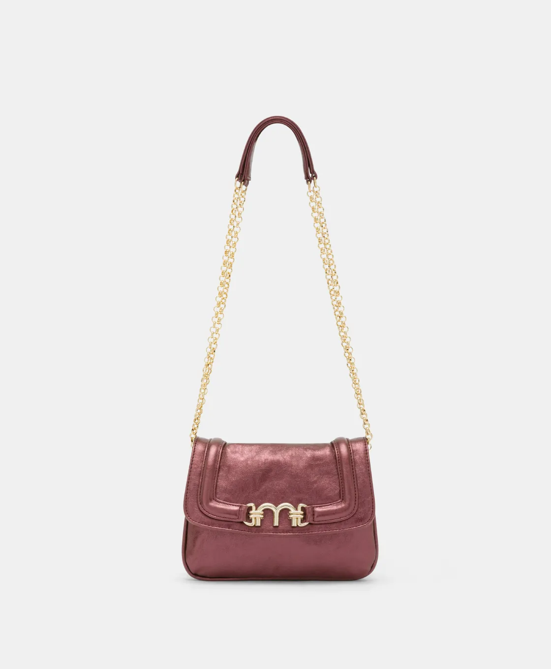 Momoni Sacs Et Pochettes*SAC MIMI' FLORE EN ÉCO-CUIR LAMINÉ - MOÛT DE RAISIN MoûtdeRaisin