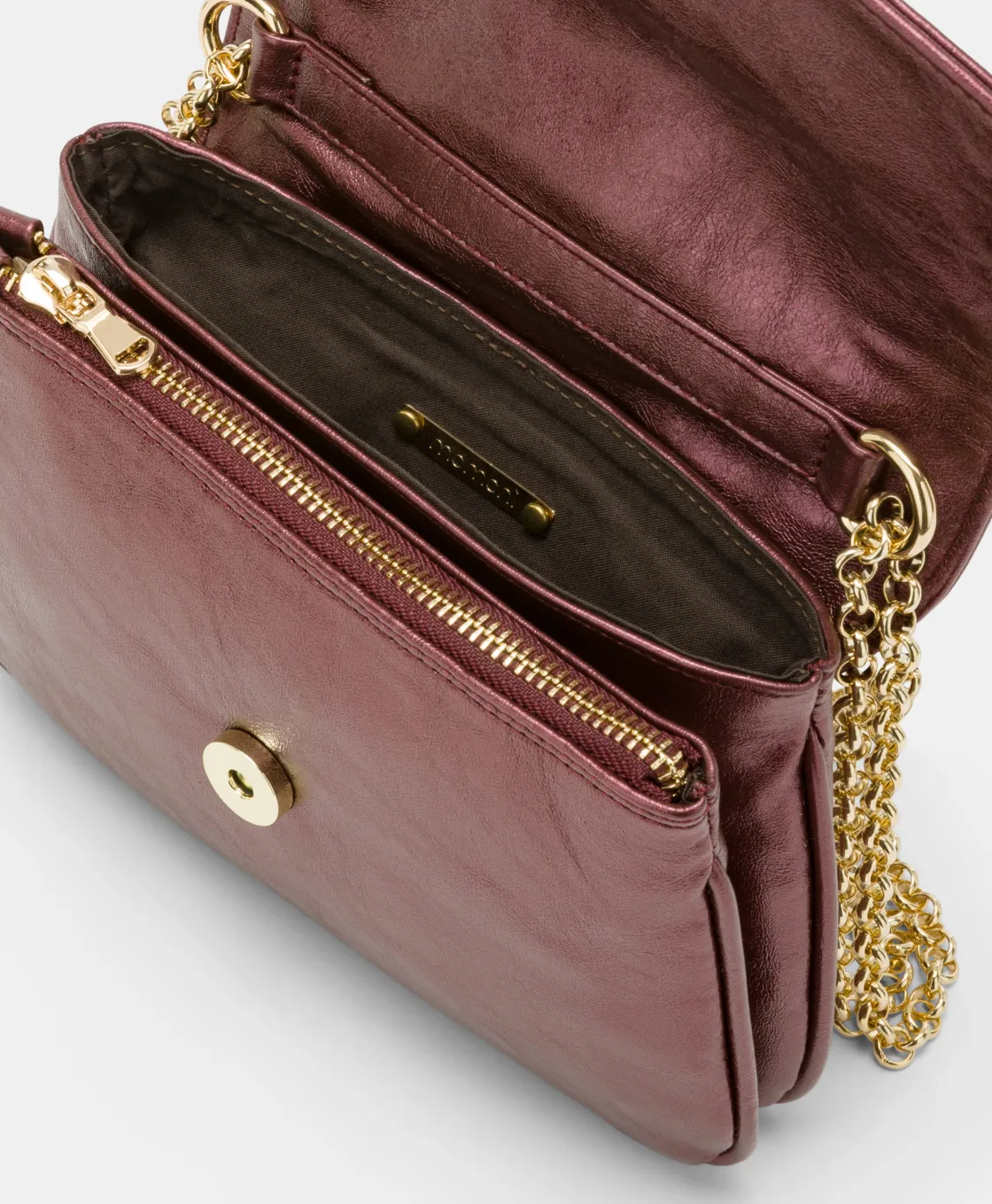 Momoni Sacs Et Pochettes*SAC MIMI' FLORE EN ÉCO-CUIR LAMINÉ - MOÛT DE RAISIN MoûtdeRaisin