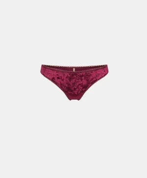 Momoni Culottes*SLIP ARCA EN VELOURS STRETCH - Bordeaux