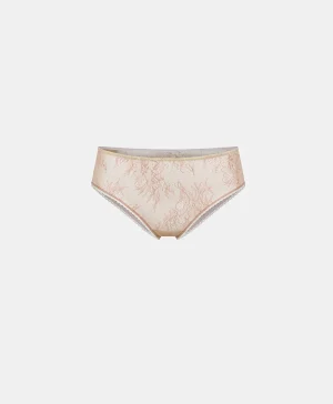 Momoni Culottes*SLIP AYAME EN DENTELLE AVEC VOLANT - Rose
