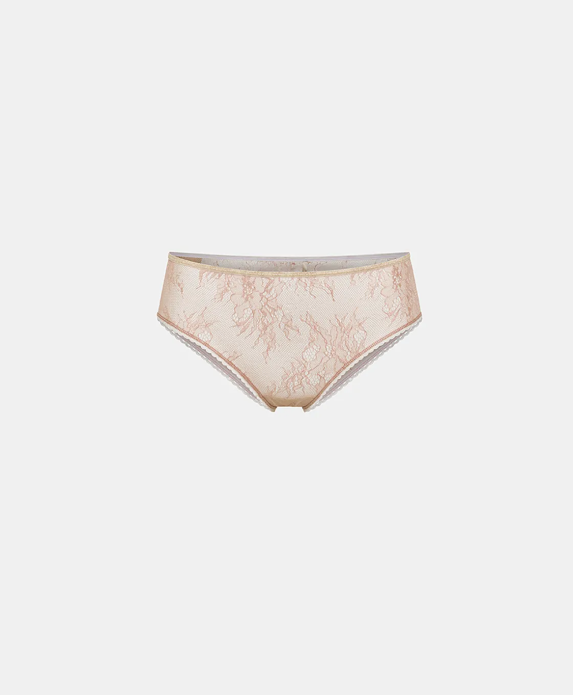 Momoni Culottes*SLIP AYAME EN DENTELLE AVEC VOLANT - Rose