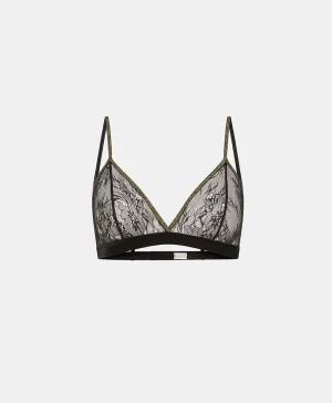 Momoni Soutiens-Gorge*SOUTIEN-GORGE AZAMI EN DENTELLE AVEC VOLANT - Noir