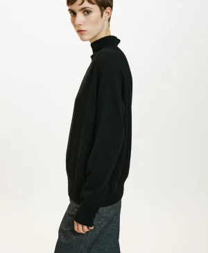 Momoni Mailles*TRICOT AMAYA EN LAINE MÉRINOS CACHEMIRE - Noir