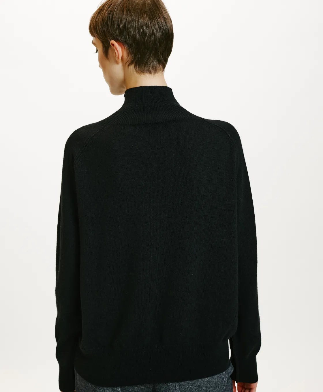 Momoni Mailles*TRICOT AMAYA EN LAINE MÉRINOS CACHEMIRE - Noir