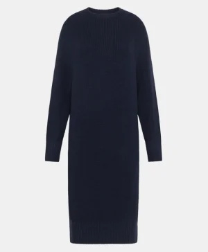 Momoni Robes*TRICOT FUYO À CÔTES EN LAINE MÉRINOS - Bleu