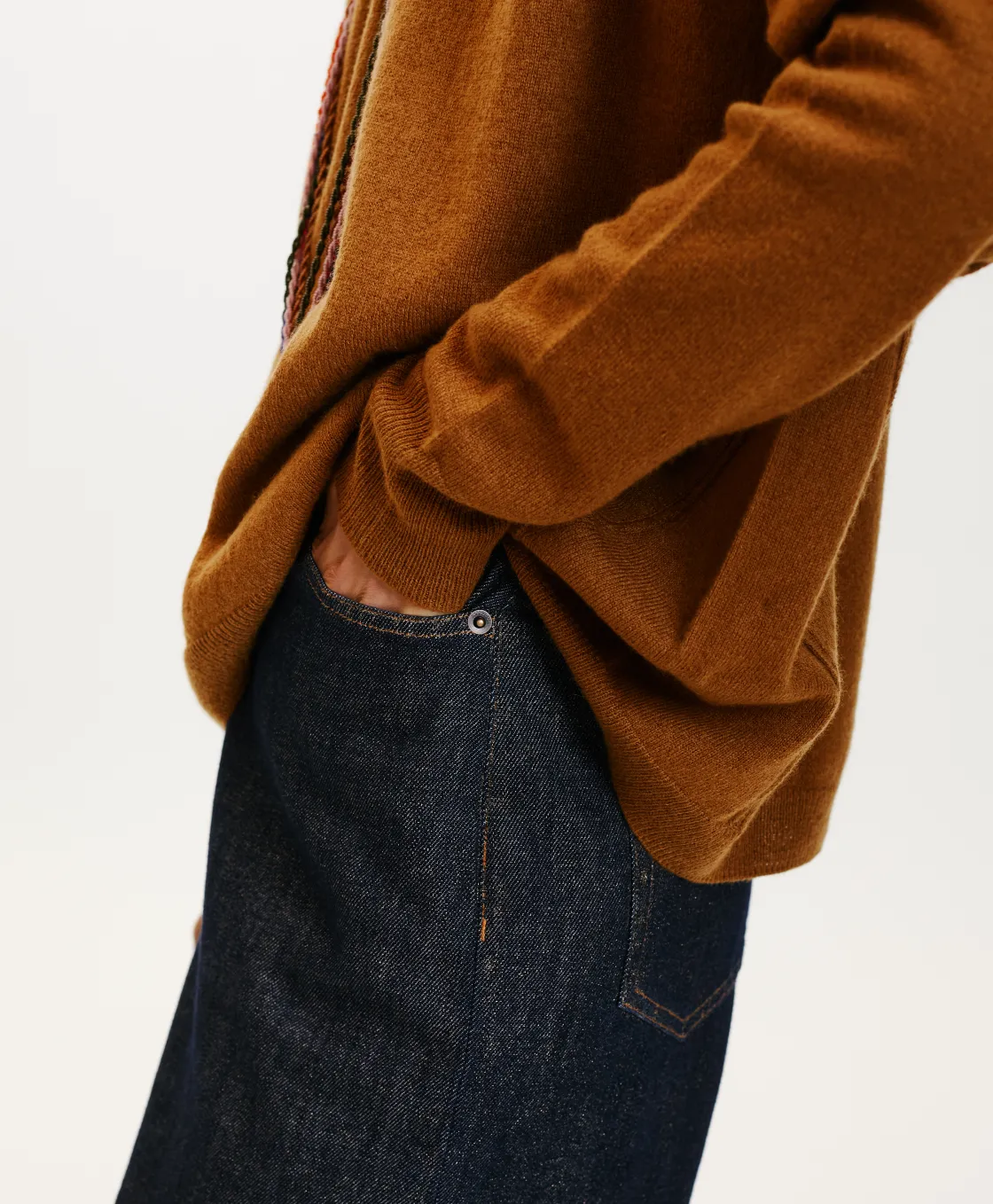 Momoni Mailles*TRICOT KIMI EN LAINE MÉRINOS CACHEMIRE - Tabac