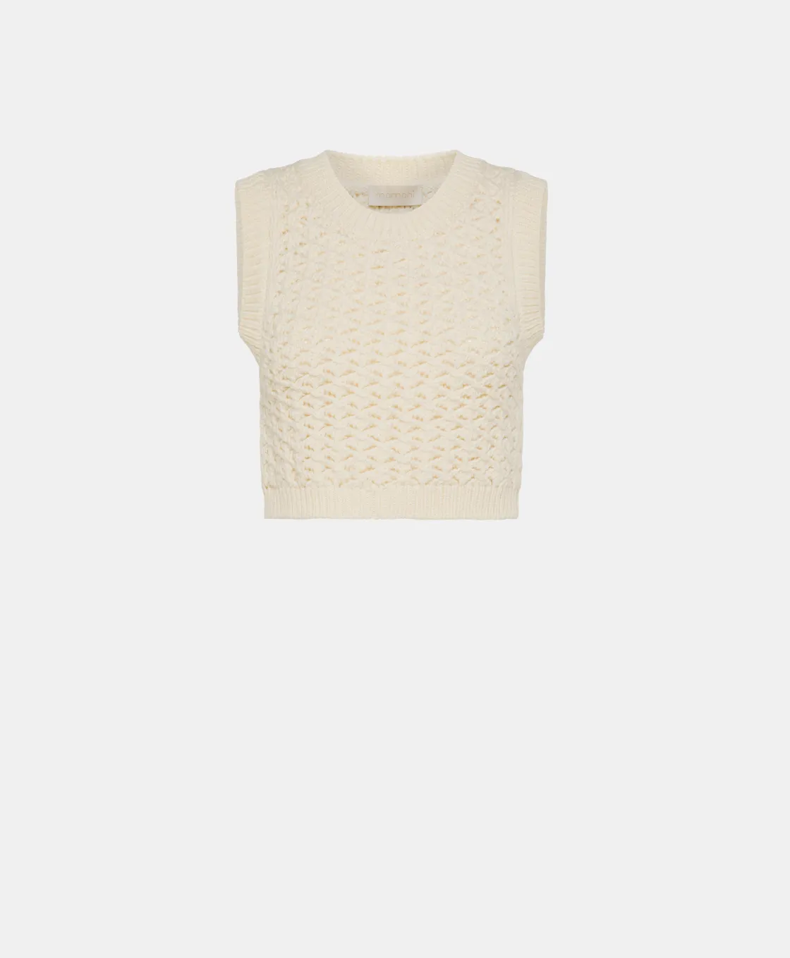 Momoni Mailles*TRICOT KITSUNE POINT DENTELLE - CRÈME Crème