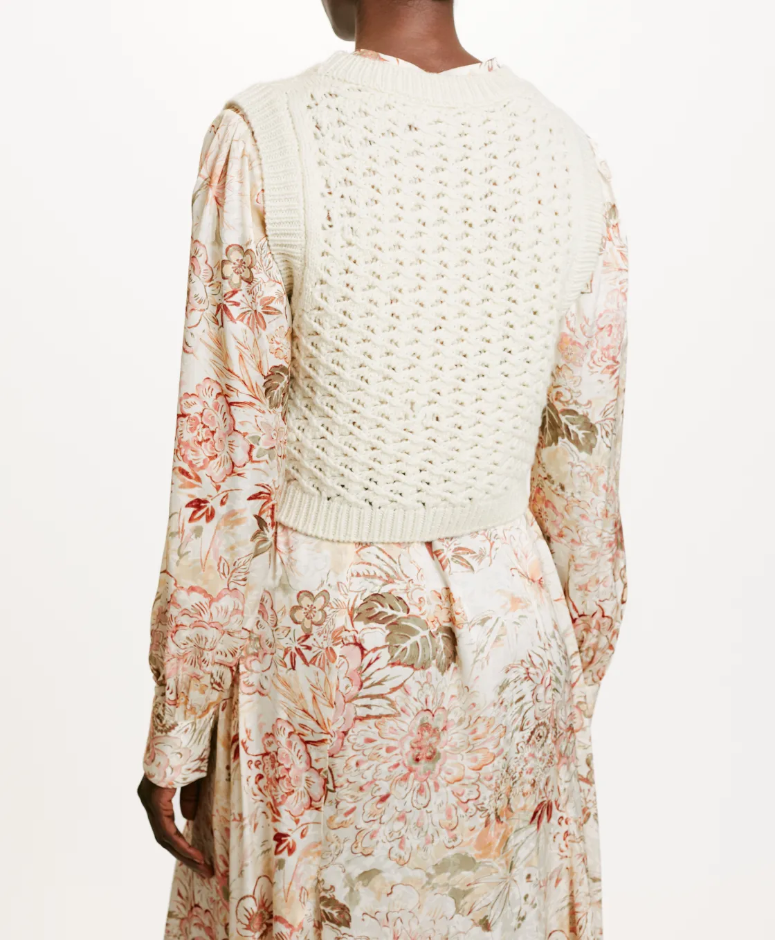 Momoni Mailles*TRICOT KITSUNE POINT DENTELLE - CRÈME Crème