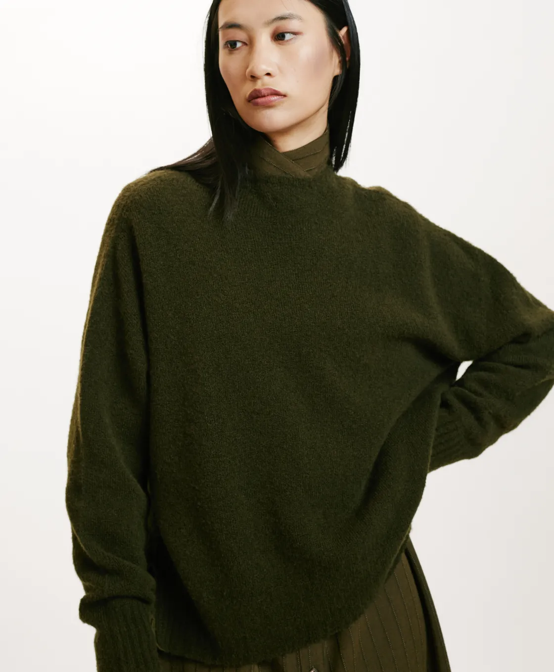 Momoni Mailles*TRICOT KOBE EFFET JERSEY UNI - Vert