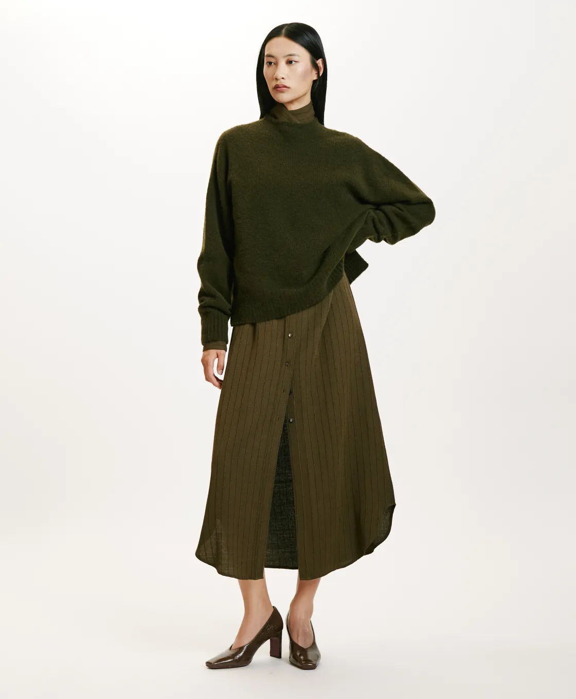 Momoni Mailles*TRICOT KOBE EFFET JERSEY UNI - Vert