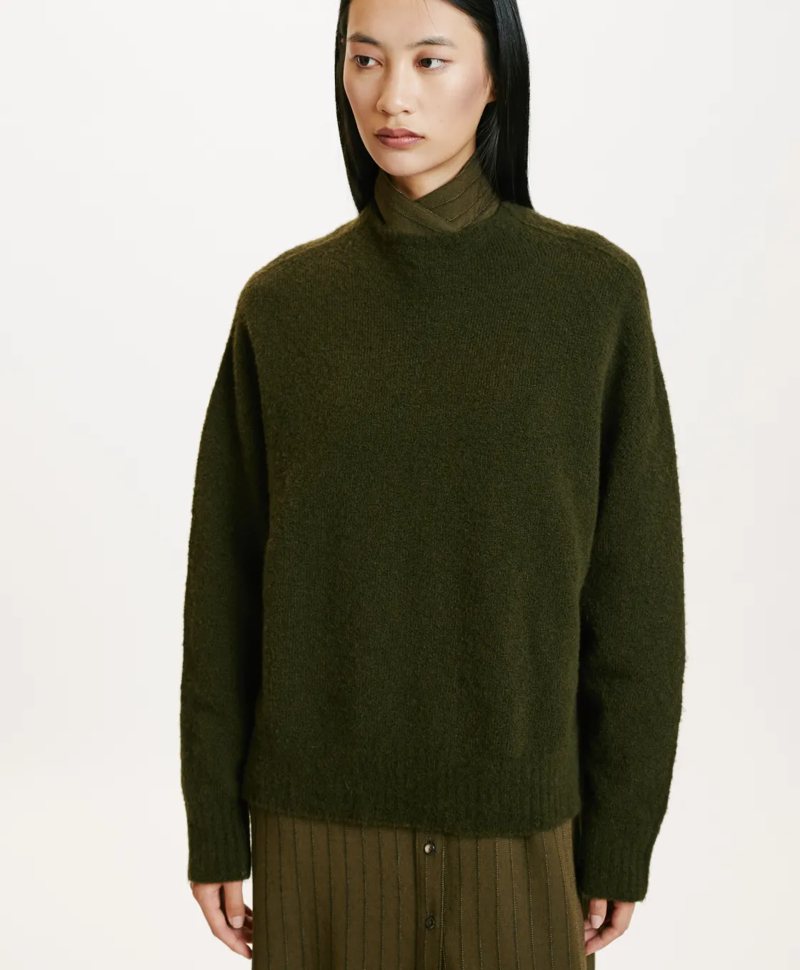 Momoni Mailles*TRICOT KOBE EFFET JERSEY UNI - Vert