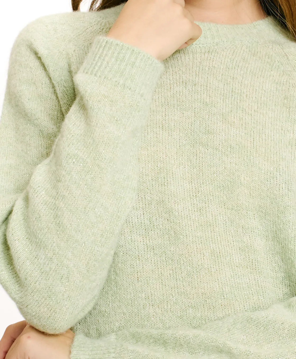 Momoni Mailles*TRICOT KYO EN MOHAIR MÉLANGE LUREX - VERT ACIDE VertAcide