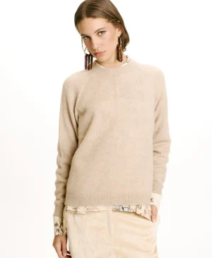 Momoni Mailles*TRICOT KYO EN MOHAIR MÉLANGE LUREX - CRÈME Crème