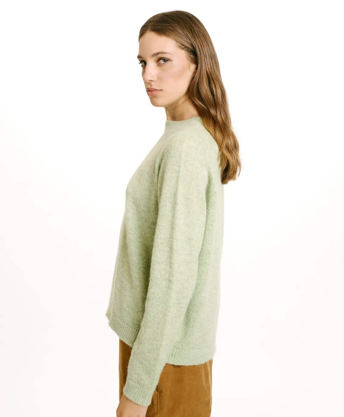Momoni Mailles*TRICOT KYO EN MOHAIR MÉLANGE LUREX - VERT ACIDE VertAcide