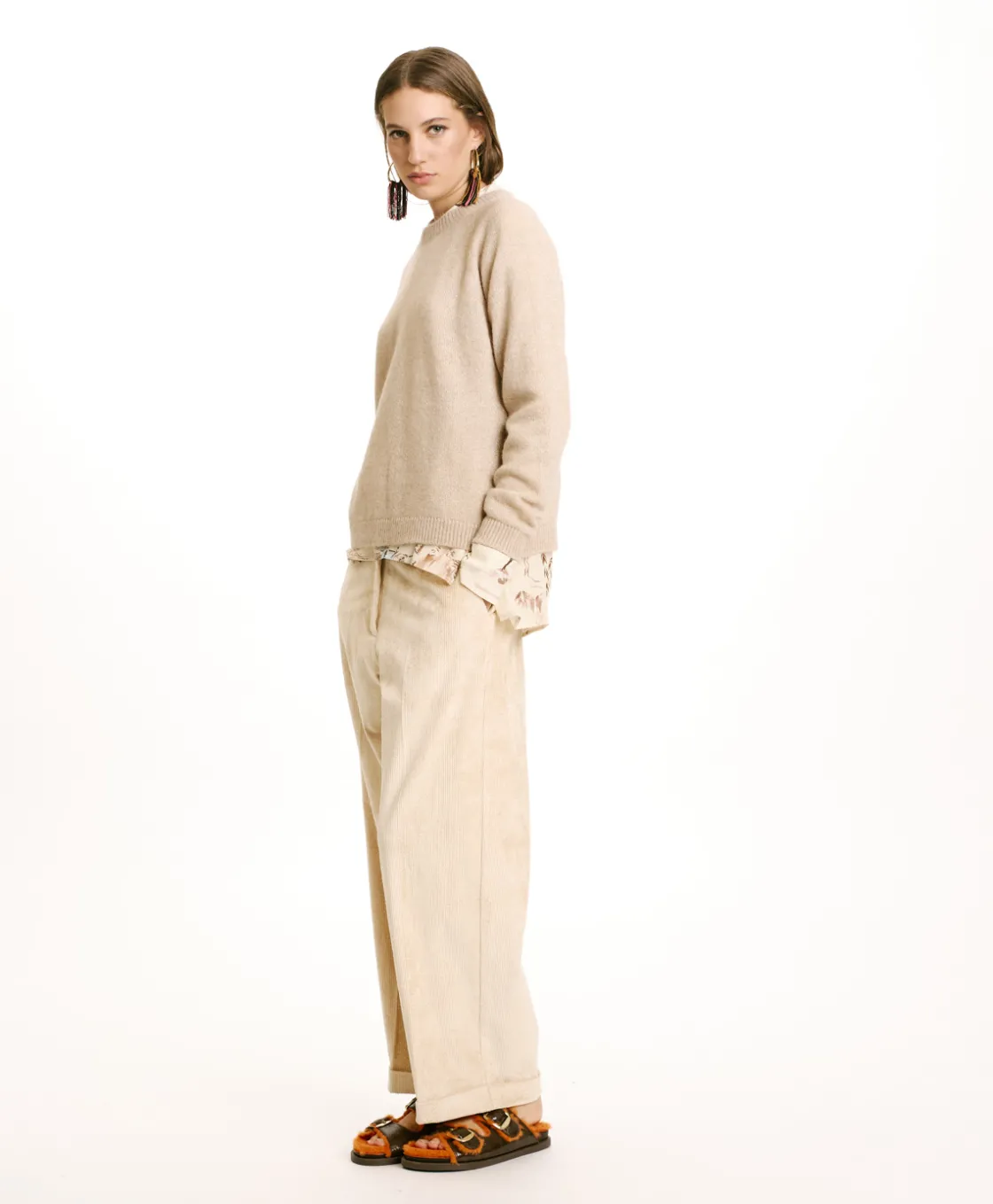 Momoni Mailles*TRICOT KYO EN MOHAIR MÉLANGE LUREX - CRÈME Crème