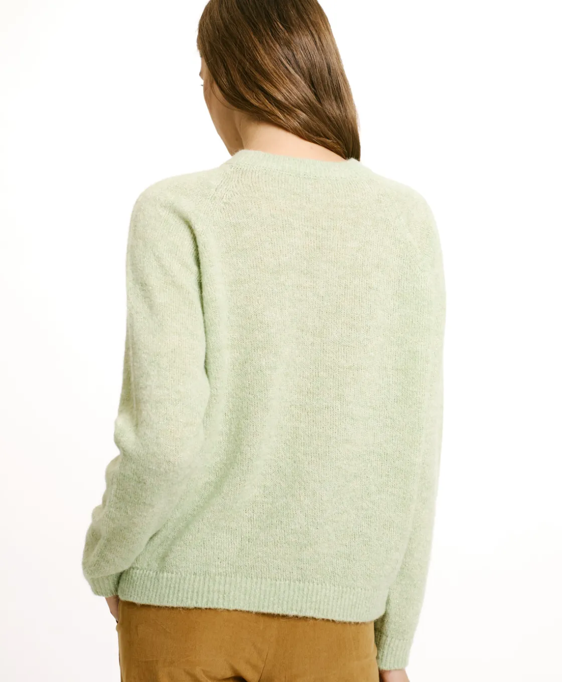 Momoni Mailles*TRICOT KYO EN MOHAIR MÉLANGE LUREX - VERT ACIDE VertAcide