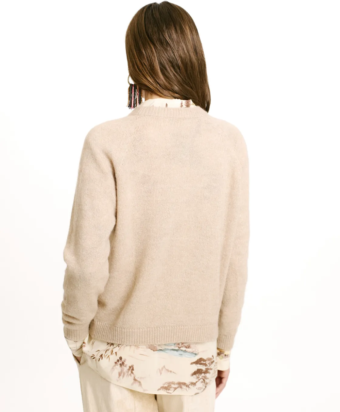 Momoni Mailles*TRICOT KYO EN MOHAIR MÉLANGE LUREX - CRÈME Crème