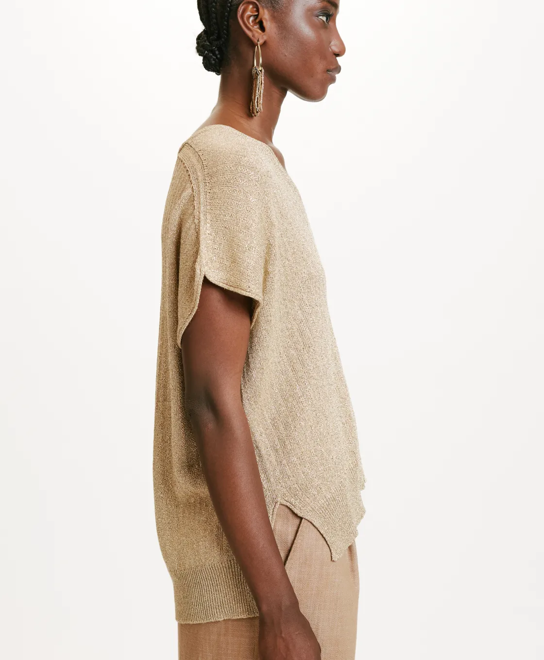 Momoni Mailles*TRICOT MOE EN LUREX - Or