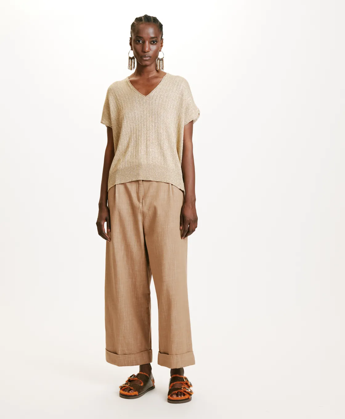 Momoni Mailles*TRICOT MOE EN LUREX - Or