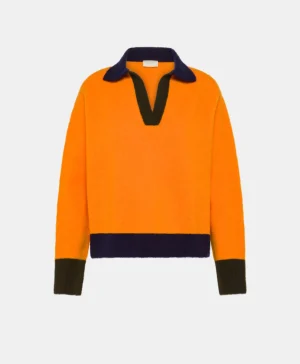 Momoni Mailles*TRICOT NEBBIOLO EFFET JERSEY COLOR BLOCK - Orange