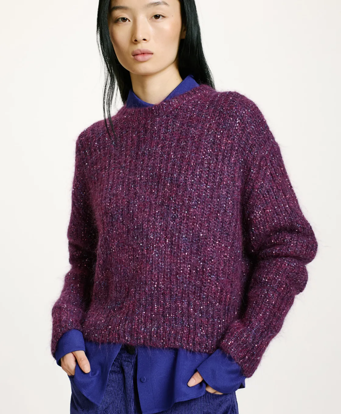 Momoni Mailles*TRICOT ODO DÉGRADÉ - Violet