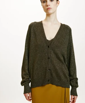 Momoni Mailles*TRICOT SHIRO EN LUREX - Algue