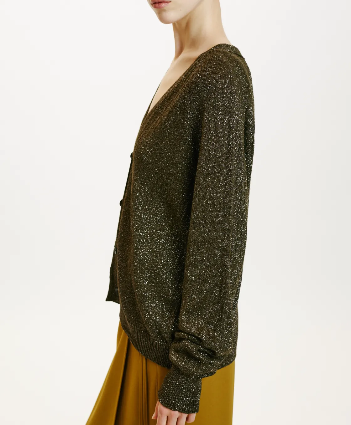 Momoni Mailles*TRICOT SHIRO EN LUREX - Algue