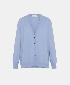 Momoni Mailles*TRICOT ZOU EN CACHEMIRE - BLEU CIEL BlueSky