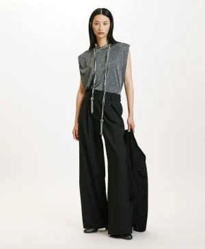 Momoni Tops Et T-Shirts*TSHIRT ENNA EN JERSEY LUREX - GRIS FONCÉ GrisFoncé