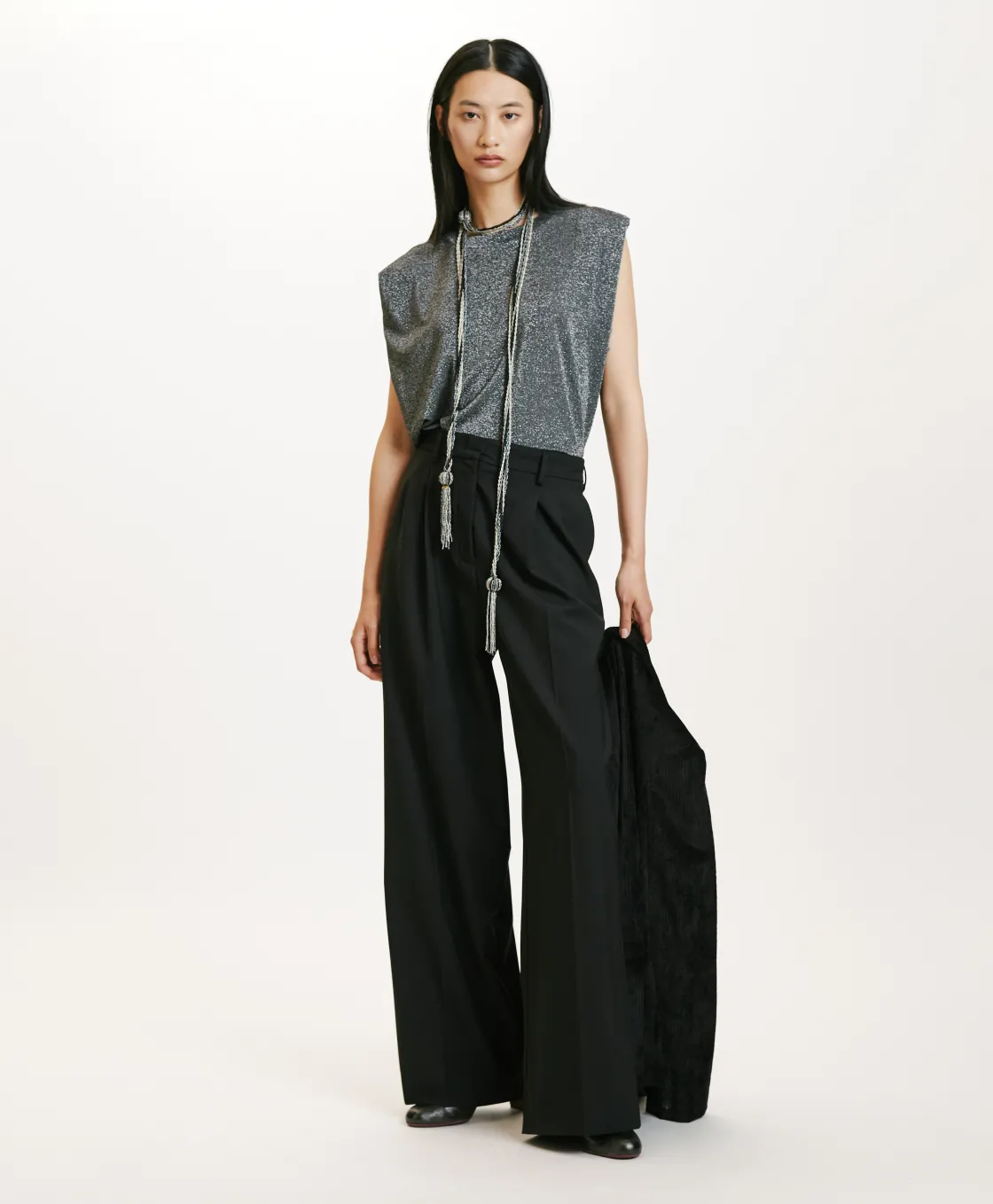 Momoni Tops Et T-Shirts*TSHIRT ENNA EN JERSEY LUREX - GRIS FONCÉ GrisFoncé