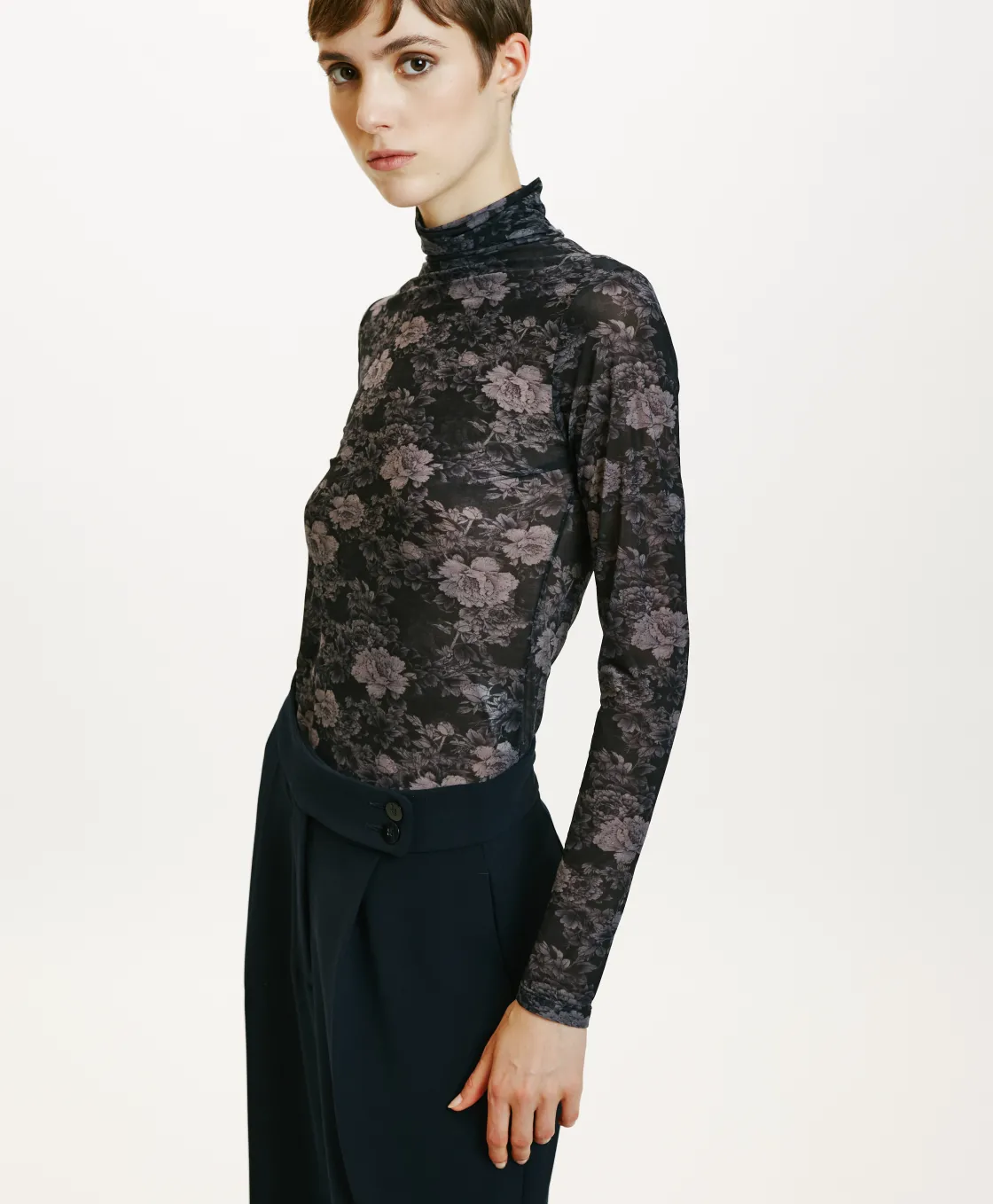 Momoni Tops Et T-Shirts*T-SHIRT INE EN NYLON IMPRIMÉ - BLEU/BLEU NUIT Bleu/BleuNuit