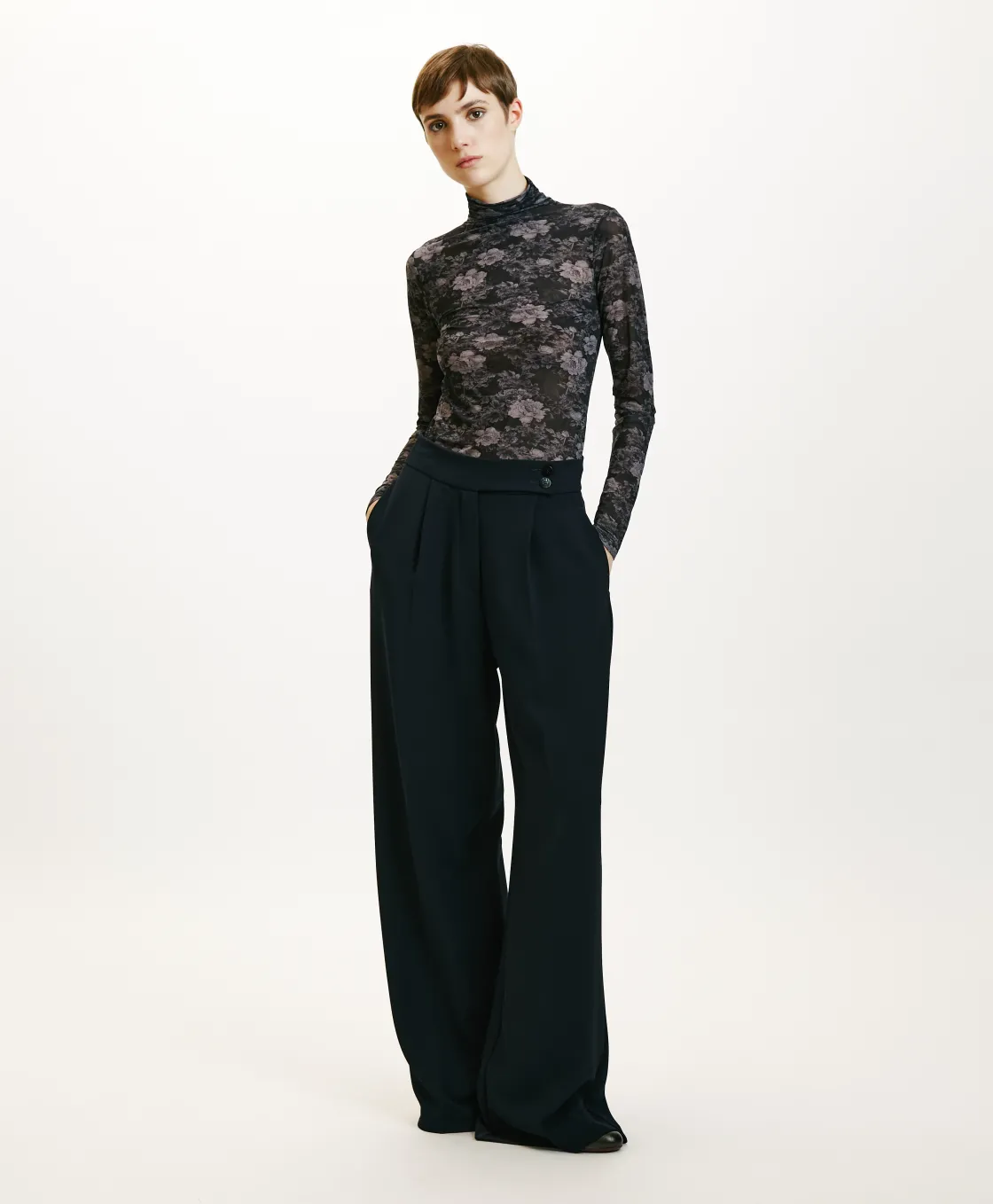 Momoni Tops Et T-Shirts*T-SHIRT INE EN NYLON IMPRIMÉ - BLEU/BLEU NUIT Bleu/BleuNuit