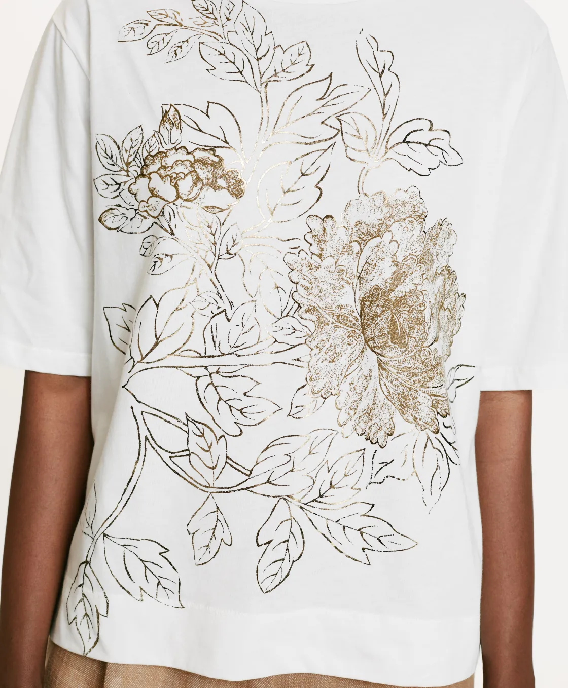 Momoni Tops Et T-Shirts*T-SHIRT IA EN JERSEY IMPRIMÉ LAMINÉ - Or