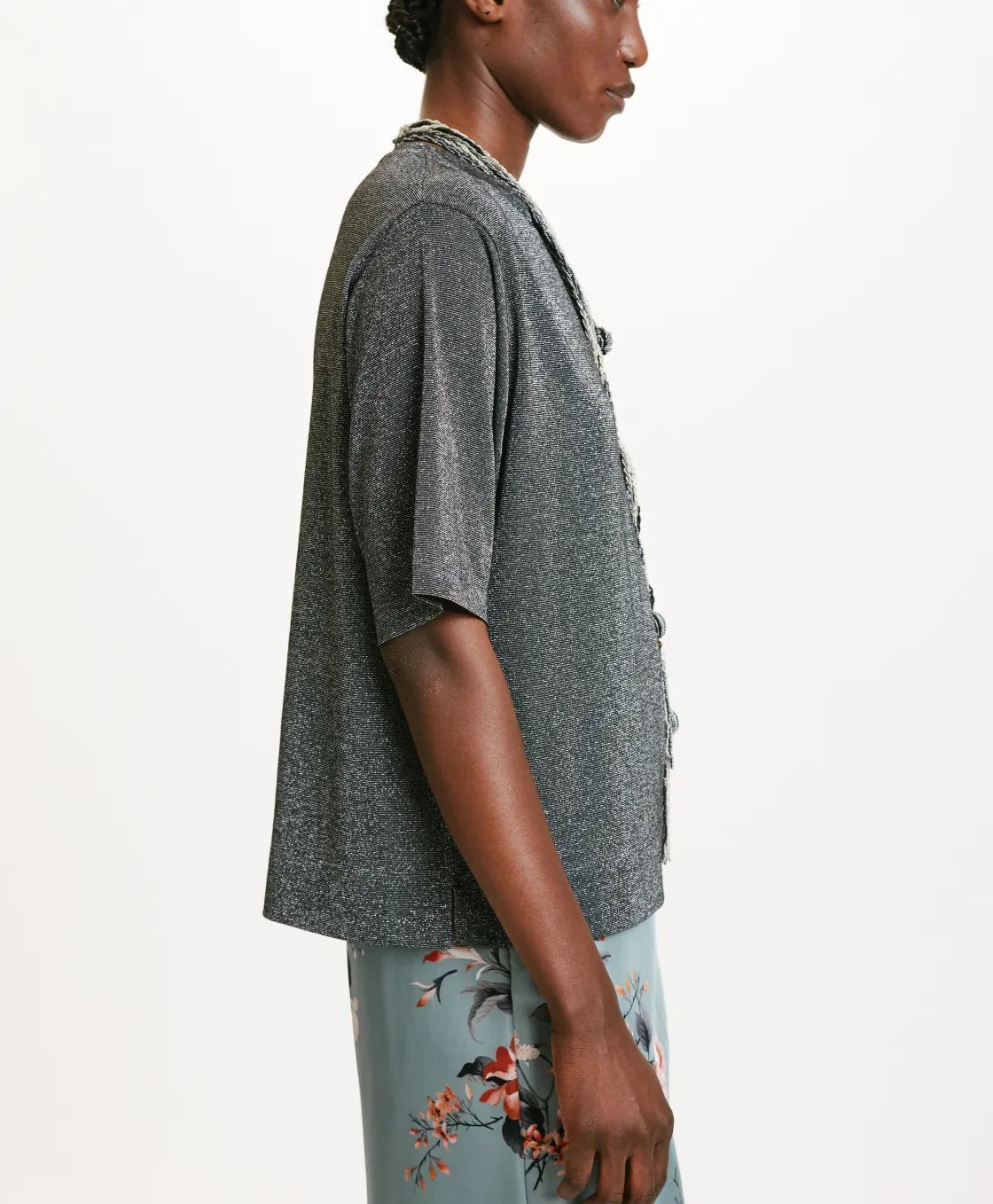 Momoni Tops Et T-Shirts*TSHIRT IORA EN JERSEY LUREX - GRIS FONCÉ GrisFoncé