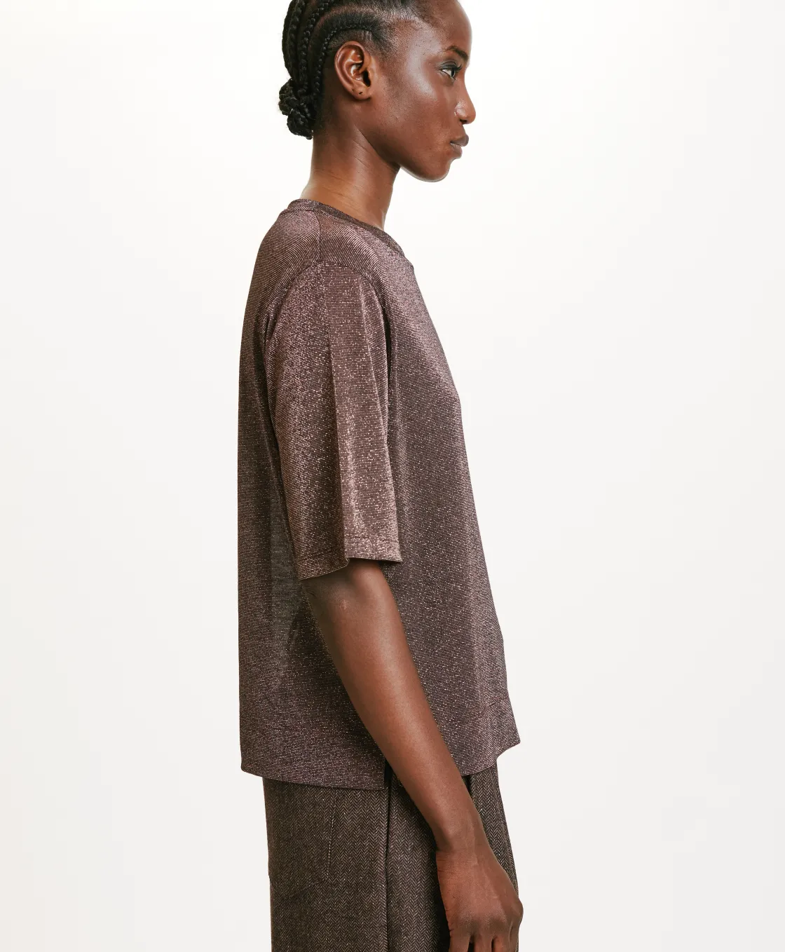 Momoni Tops Et T-Shirts*TSHIRT IORA EN JERSEY LUREX - Cuivre