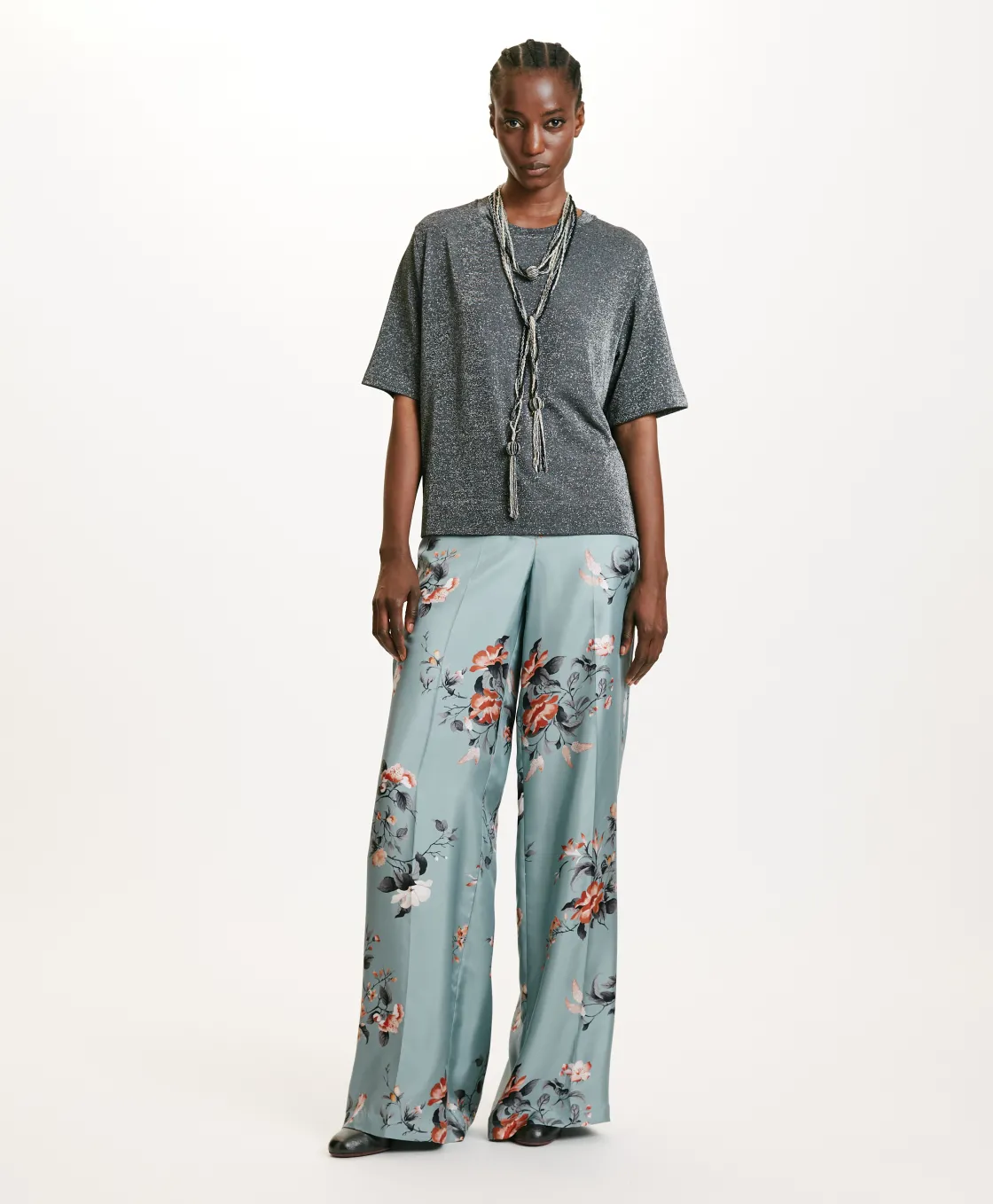 Momoni Tops Et T-Shirts*TSHIRT IORA EN JERSEY LUREX - GRIS FONCÉ GrisFoncé