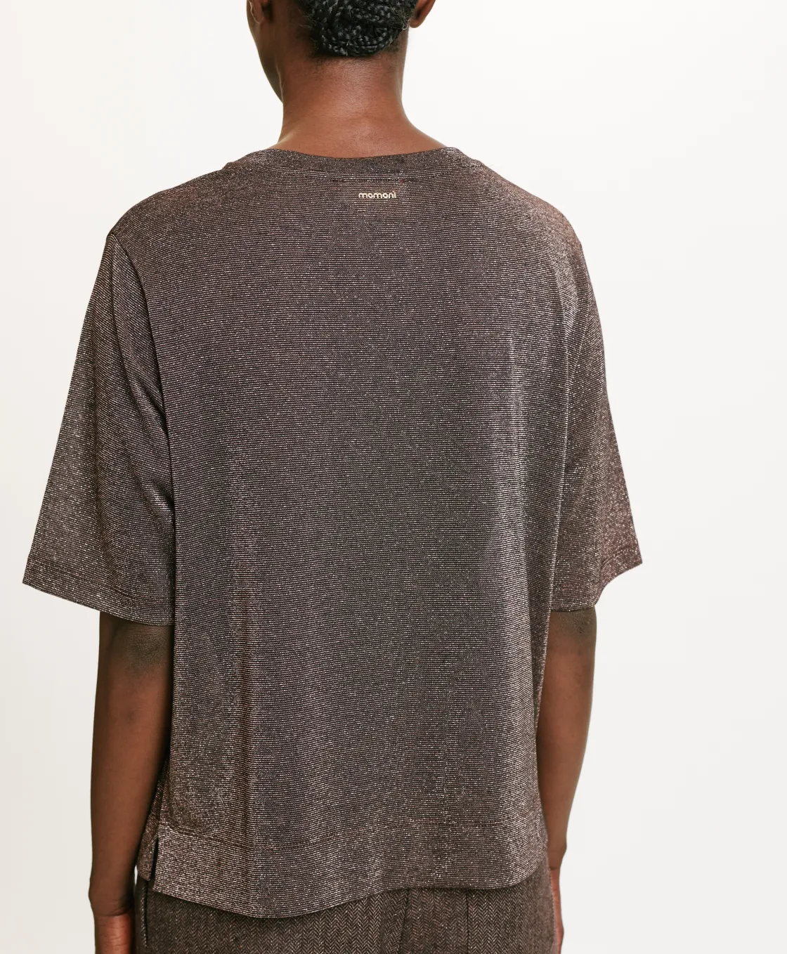 Momoni Tops Et T-Shirts*TSHIRT IORA EN JERSEY LUREX - Cuivre