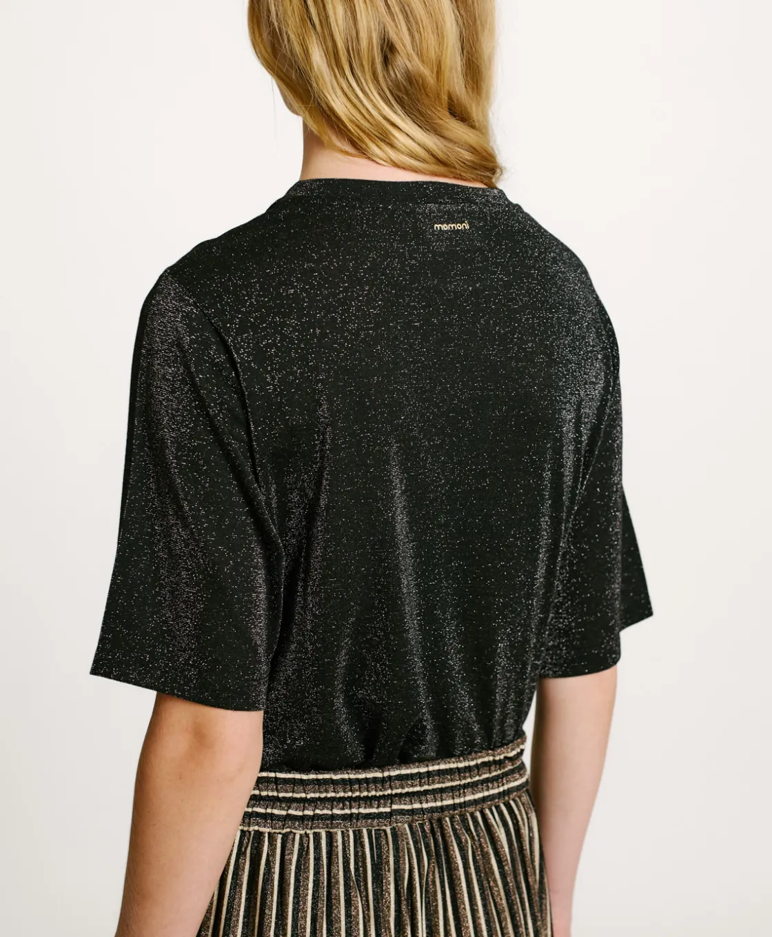 Momoni Tops Et T-Shirts*TSHIRT IORA EN JERSEY LUREX - GRIS CHARBON GrisCharbon