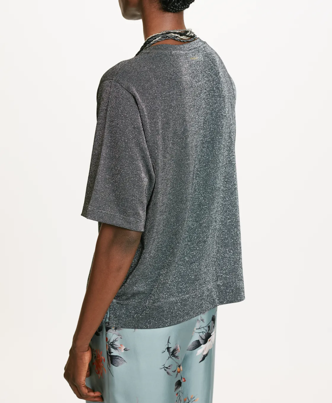 Momoni Tops Et T-Shirts*TSHIRT IORA EN JERSEY LUREX - GRIS FONCÉ GrisFoncé