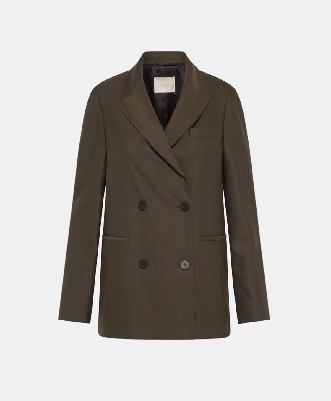 Momoni Vestes*VESTE ROSEMARY EN CHEVRON VISCOSE LAINE STRETCH - BRUN FONCÉ BrunFoncé